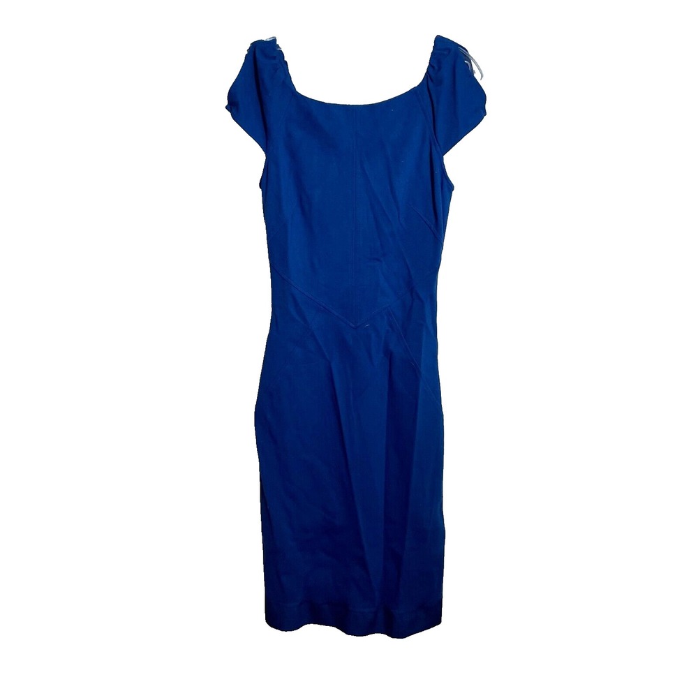 Diane Von‎ Furstenberg Helen Bodycon Dress Womens Size 2 Blue Cap Sleeve Stretch